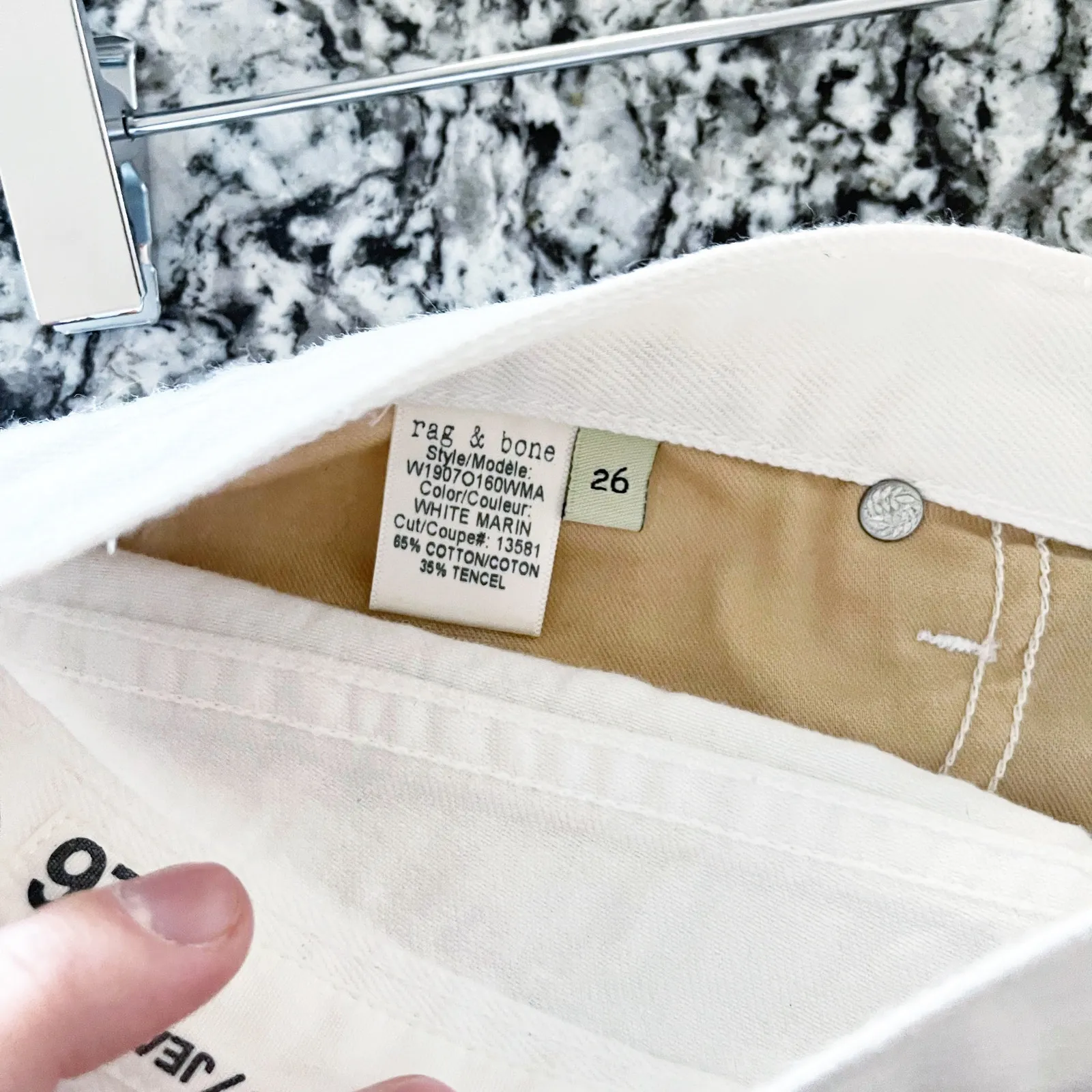 Rag & Bone Cut-Off Short in White Marin - Image 6