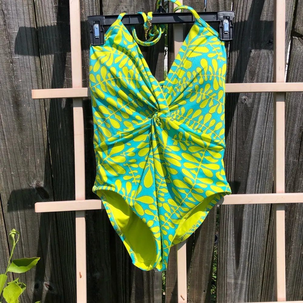 Trina Turk TRELLIS Green One Piece Swimsuit NWT Sz 4 - Image 3