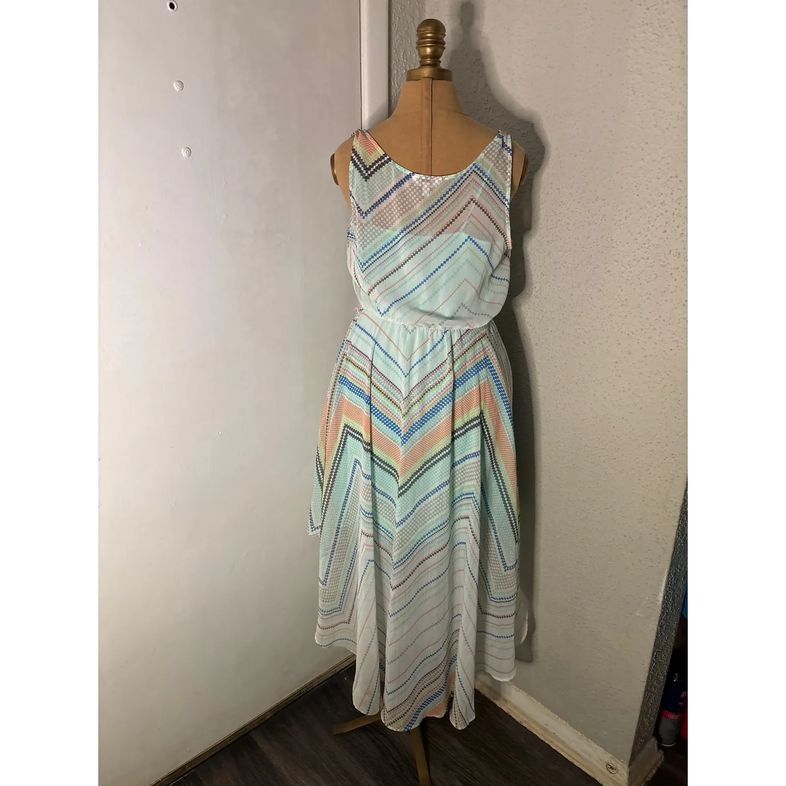 Candie's  High Low Multi-Color Maxi Dress L Junior's Dopamine Boho Coconut Girl - Image 2