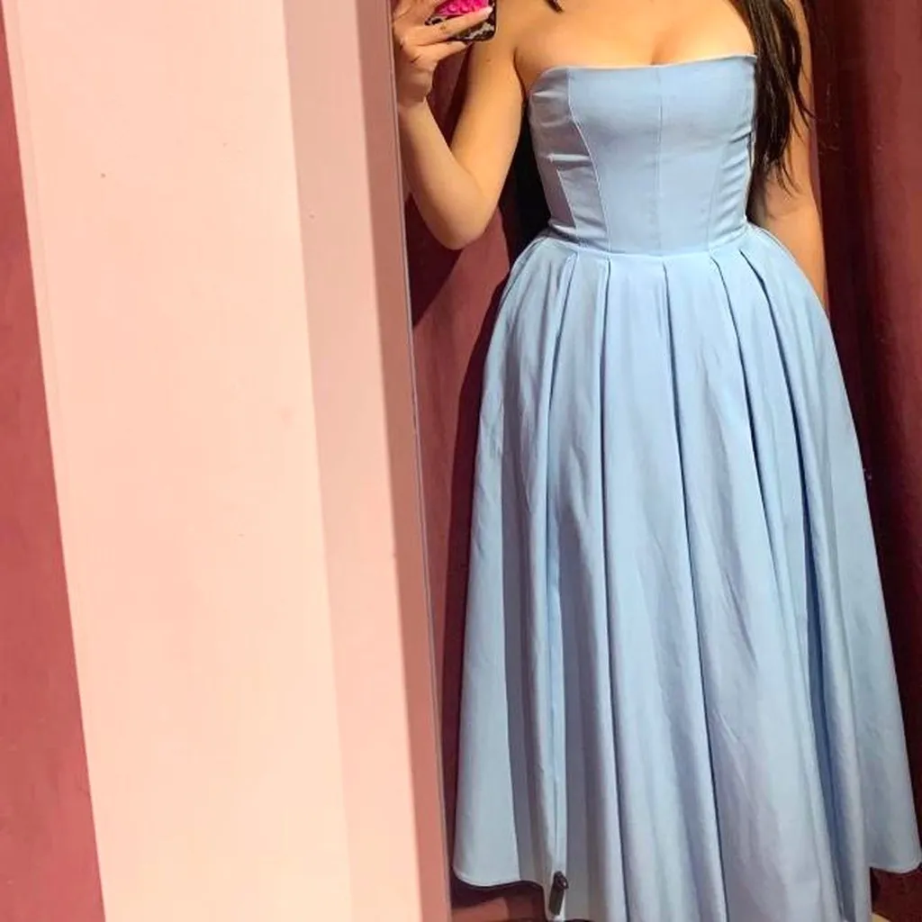 House of CB‎ Audrey Tuscan blue Strapless Midi sundress dress size M NWOT - Image 17