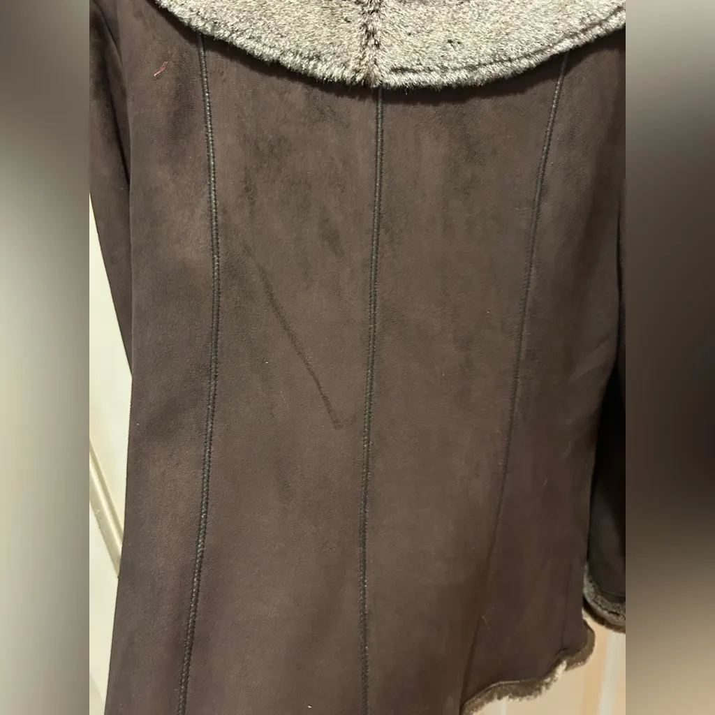 Marvin Richards Dark Brown Teddy Jacket with Faux Fur Trim - Image 8