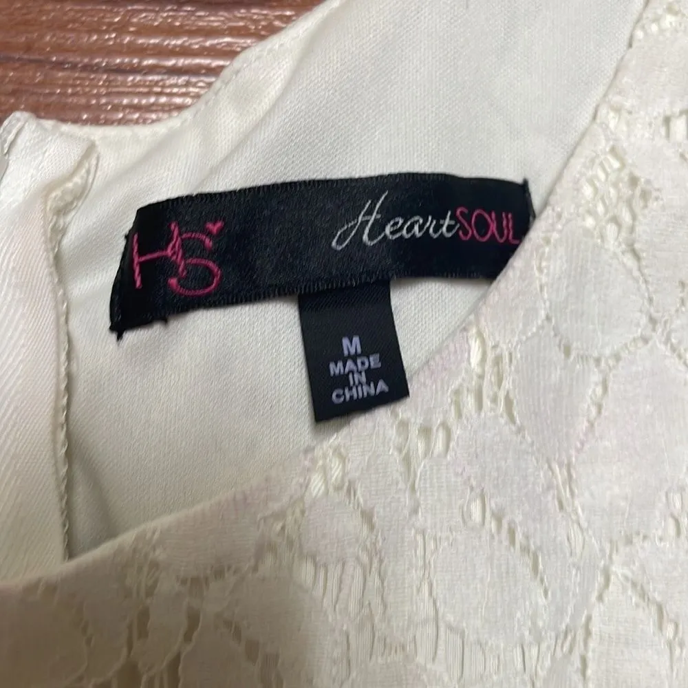 Juniors white lace party dress, size Med - Image 2