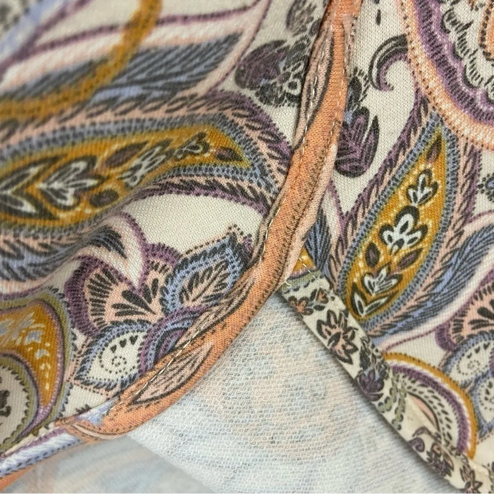 Paisley Jewel Tone Boho Short Sleeve Tunic Top Cupio Women’s Size Medium - Image 7