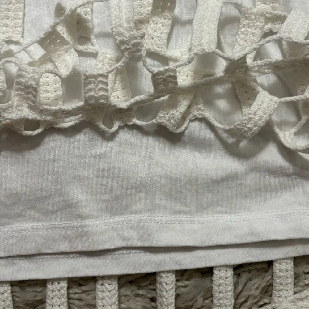 Zara White Crochet Sleeveless Top Size M - Image 6