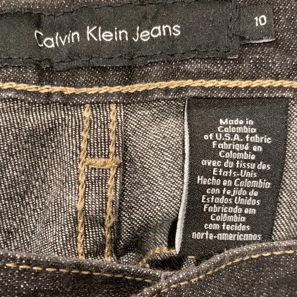 Calvin Klein Y2K Black Wash Retro Flare Boot Cut 10 Jeans High Rise Pockets - Image 7