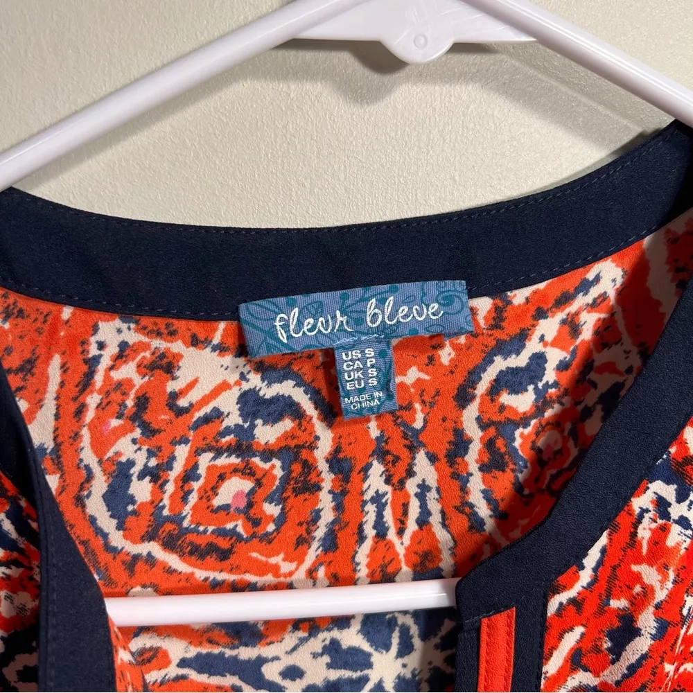 Fleur Bleue top Orange - Image 3