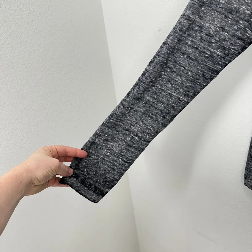 Z Supply Grey Marled Burount V Neck Long Sleeve Pocket T Shirt Top Womens Size L - Image 6