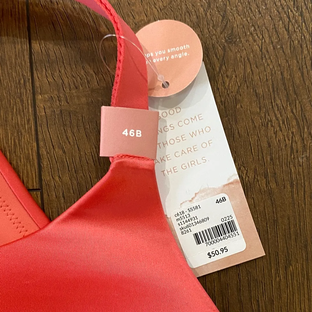 Cacique  No-Wire Lightly Lined Full-Coverage Bra 46B Coral (NWT) - Image 3