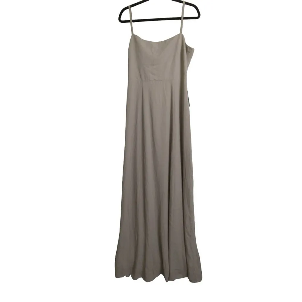 Show Me Your Mumu Slip Dress XL Sage Green Lauren Tie Back Maxi Scoop Neck New - Image 2