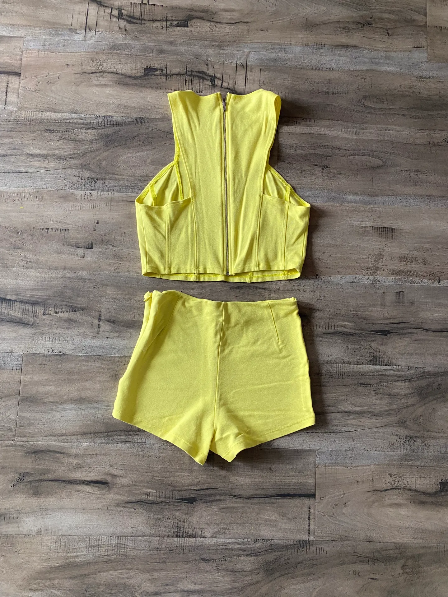 Foreign Exchange Fashion Chic Crop Top Biker Shorts Sets Casual  Stretch Bodycon - Image 2