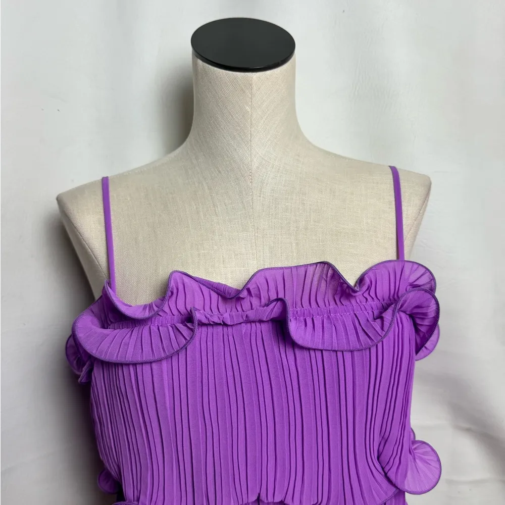 Lush Ruffle Sleeveless Women's tube Tunic lavender 
Spaghetti Strap Small NWT - Image 3