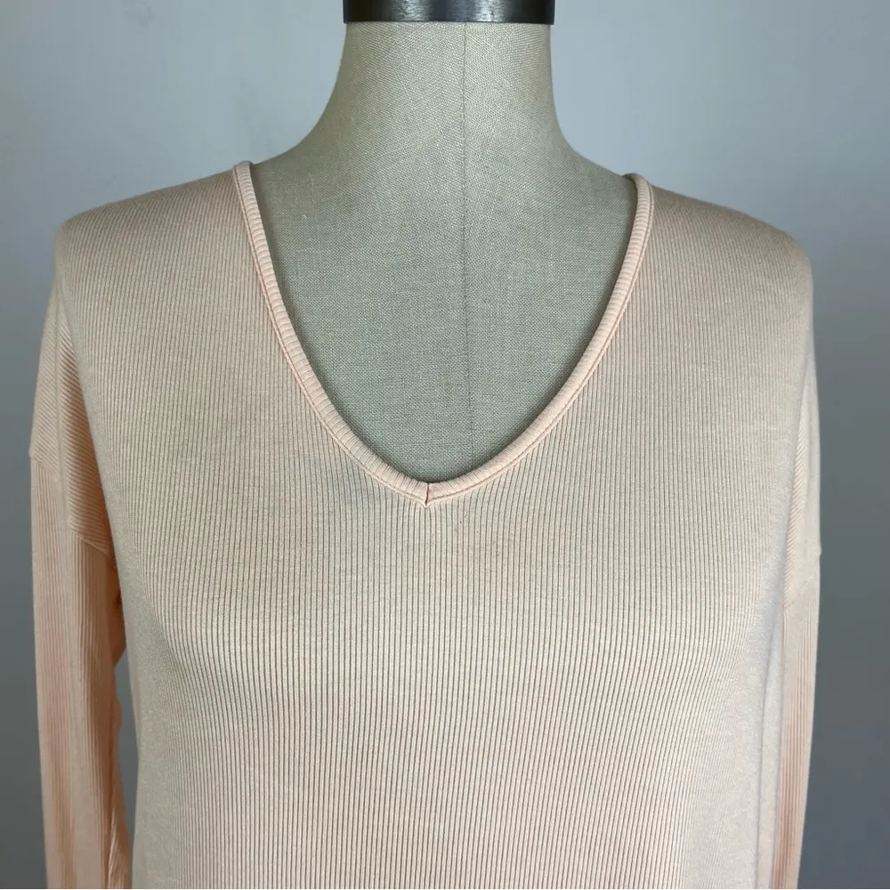 Free People Light Pink Ribbed Long Sleeve Tunic - Image 3