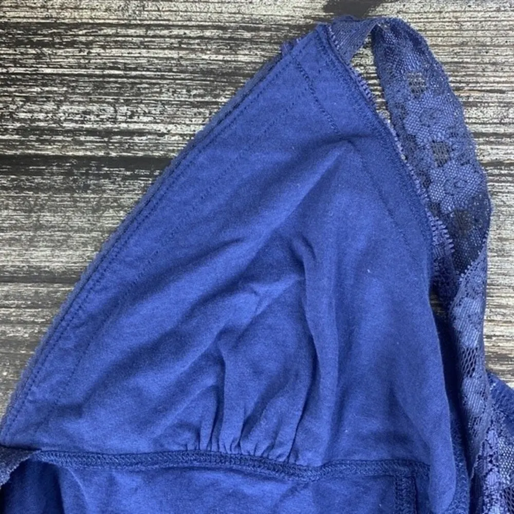 Superdry Blue Polka Dot Bodice Sleeveless Lace Trim Tank Camisole Top NEW L - Image 3