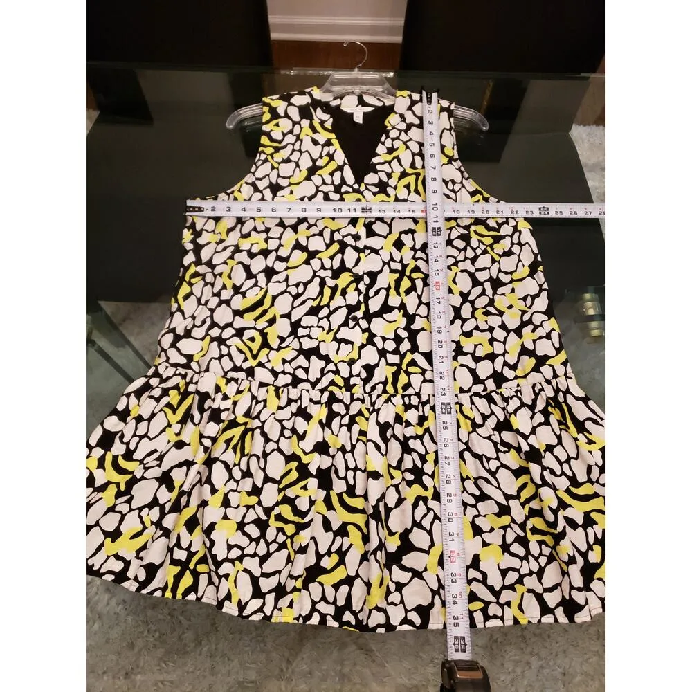 Nine West Dress Women Size XXL Multicolor Rayon Front Ruffle Hem V-Neck - Image 13