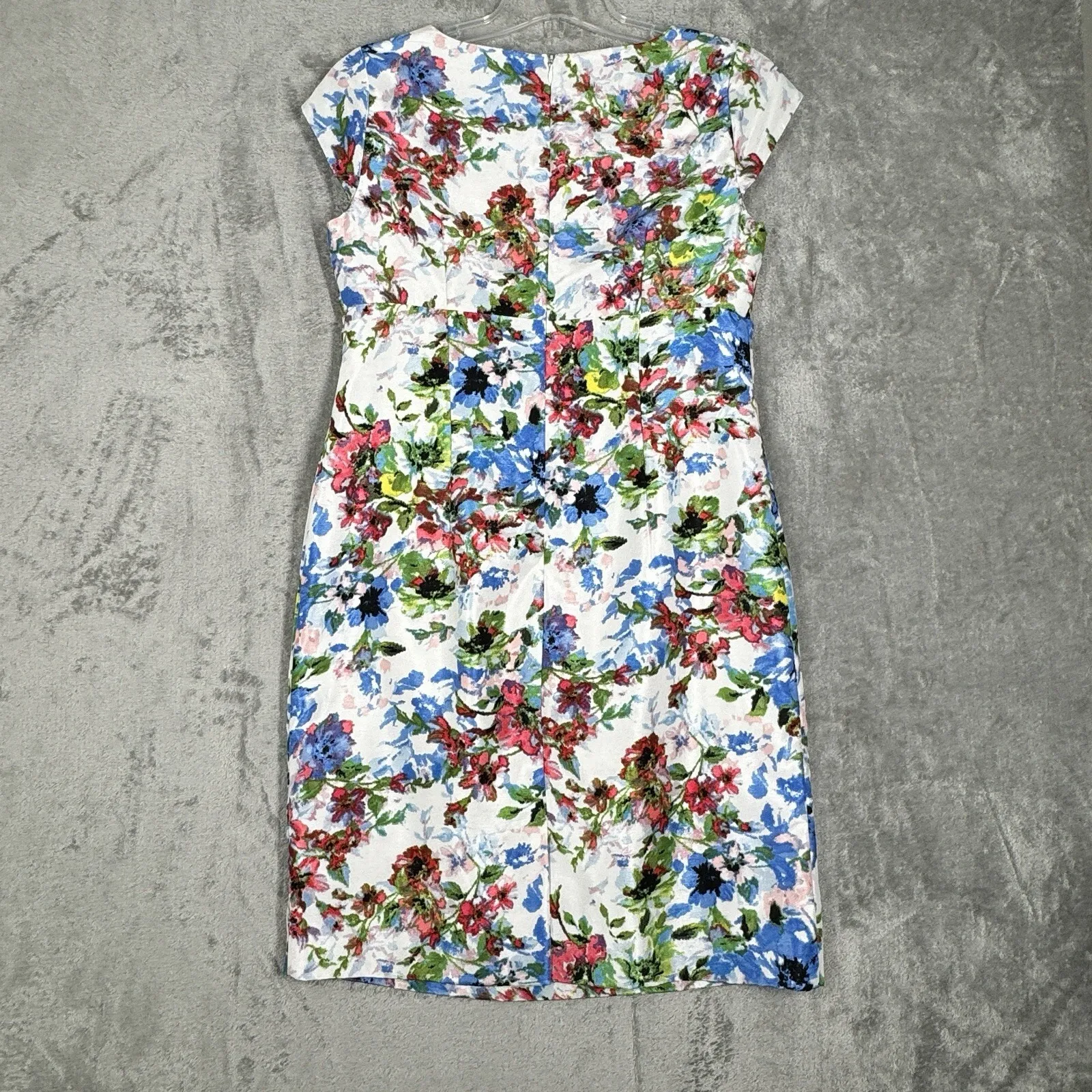 Liz Claiborne Dress Womens 10 White Blue Floral Flower Garden‎ Party Cottagecore - Image 3