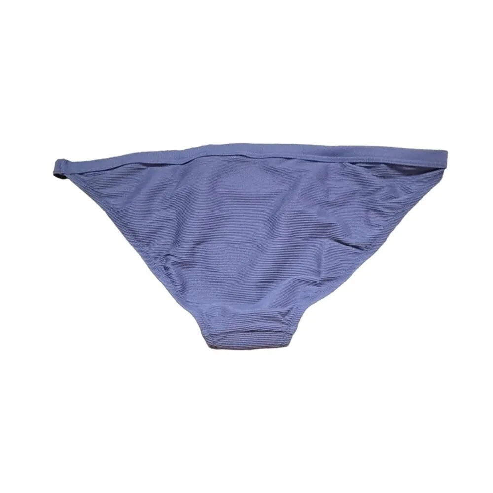 J. Crew Blue‎ Ribbed Trim Hipster Full coverage Swim Bikini Bottom Sz XL NEW - Image 2