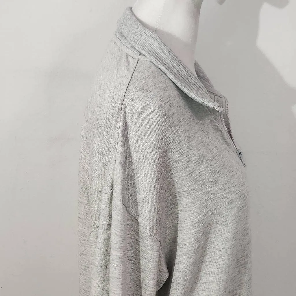 Three Dots  Gray Pullover Sweatshirt Small Gray Sweatshirt Quarter-zip Pullover - Image 3
