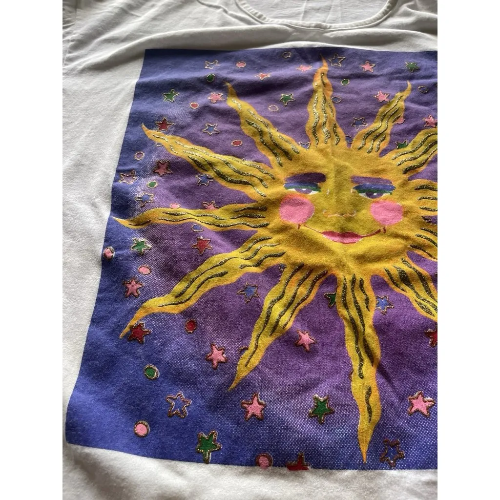 Vintage Pacific Connections Cozumel Sun Graphic Oversized Made in USA Sz OS White - Image 14