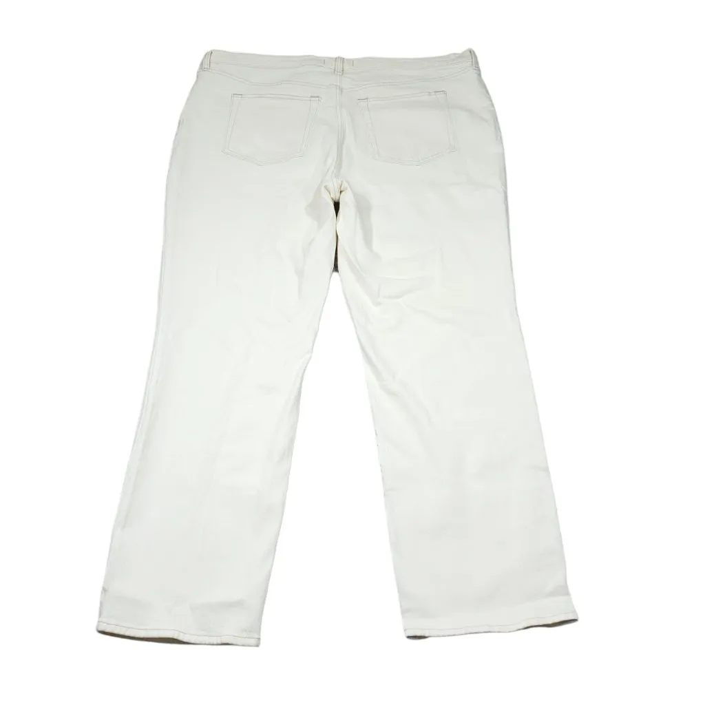 Abercrombie 90s Straight Ultra High Rise Jeans White Cream Size 22 36 Stretch - Image 2