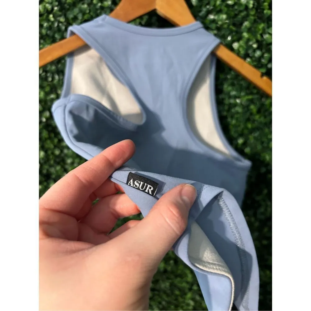 ASUR SOCIETY ANTI BRA TANK TOP SZ XS BLUE - Image 3