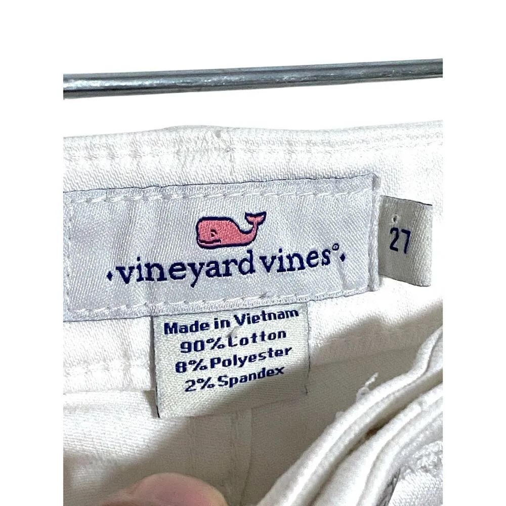 Vineyard Vines White Denim Jean Shorts Cuffed Womens 27 Preppy Coastal Vacation - Image 5