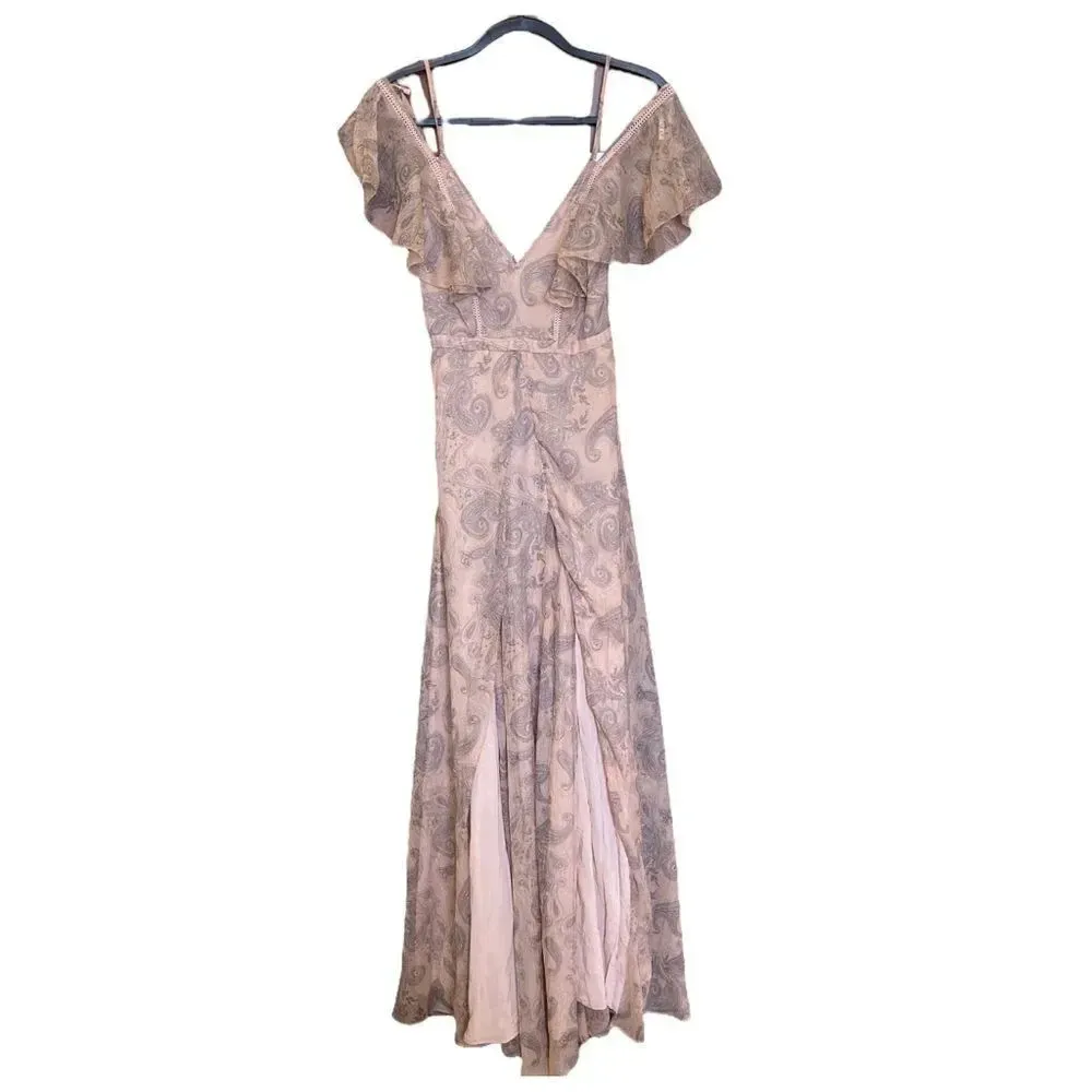 THE JETSET DIARIES Sublime Illusion Maxi Dress Blush Pink Size XS Formal Party - Image 3