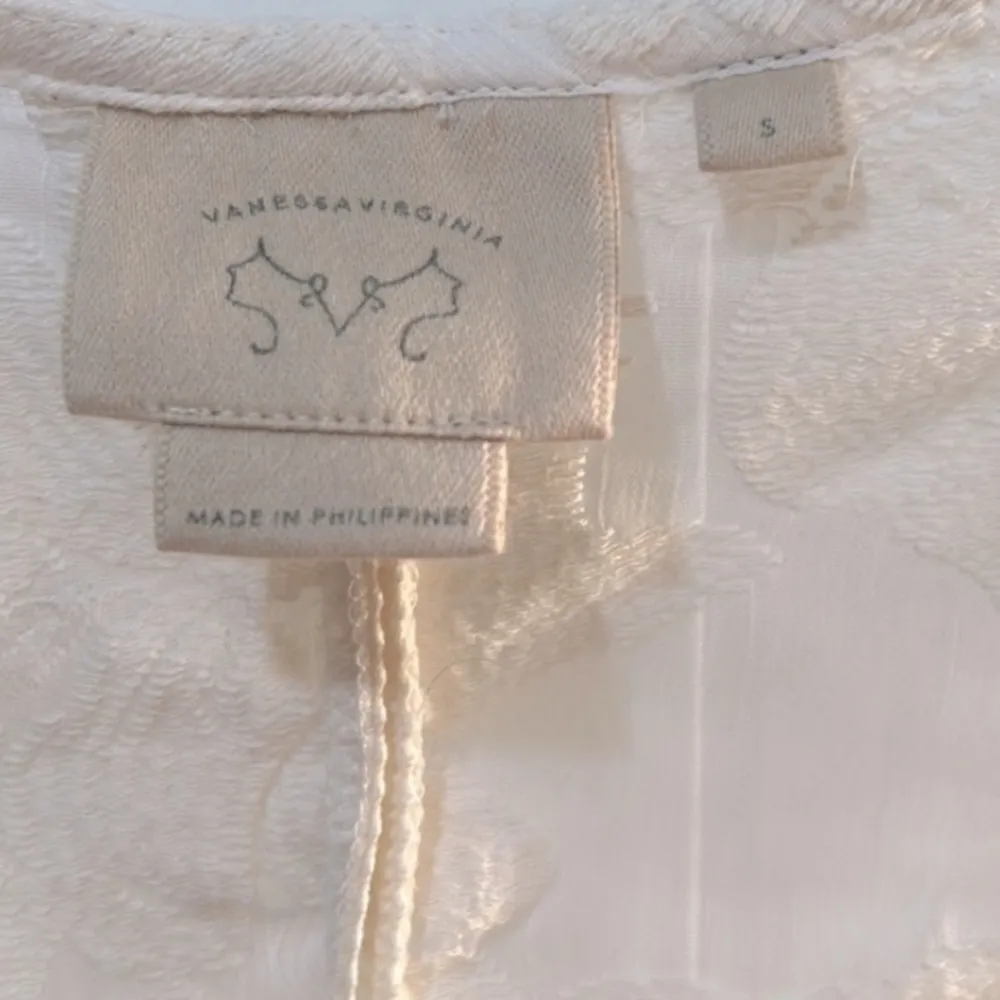 Anthropologie Vanessa & Virginia Ivory Lave Boho Tunic Sheer Handkerchief Hem - Image 12