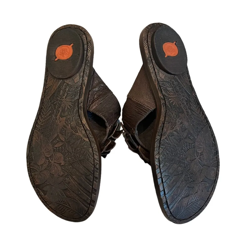 Born Astrid Flower Leather Flip Flop Sandal Size 6 - Image 12