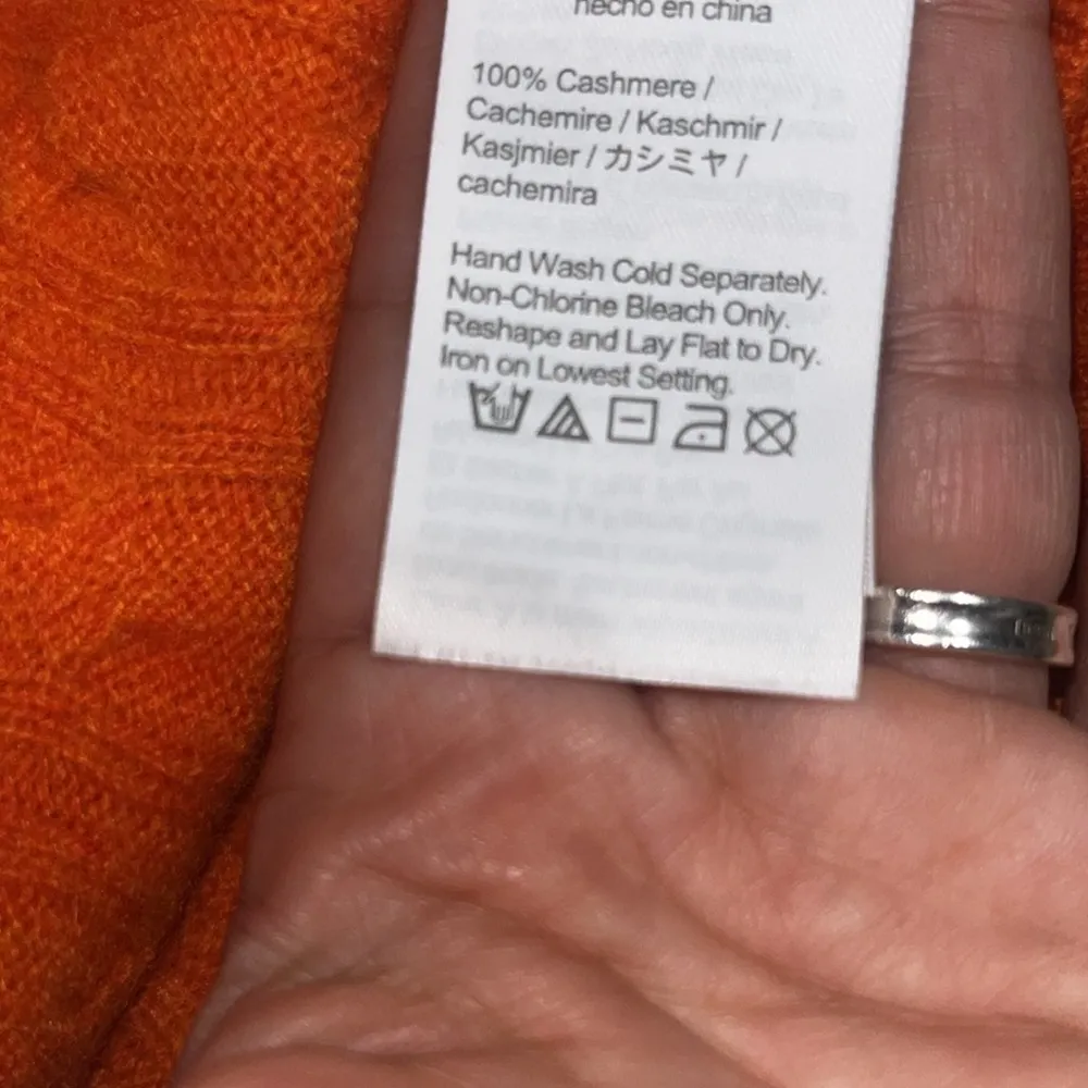 J. Crew Cashmere Cable-Knit Henley Short Sleeve Sweater Heather Pumpkin‎ XL - Image 11