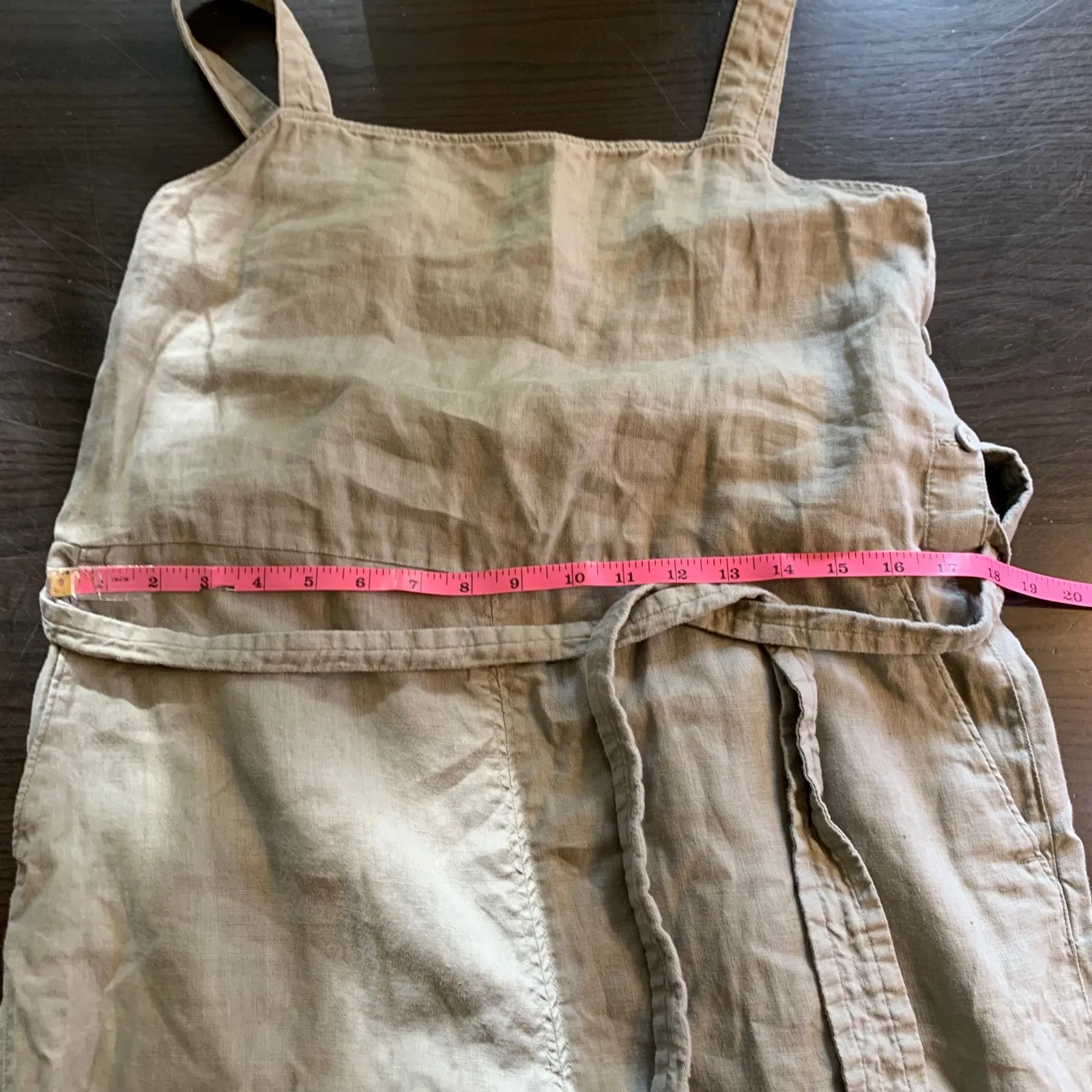 Everlane 100% Linen Jumpsuit Women 4 Green Belted Sleeveless Coastal Summer READ - Image 9