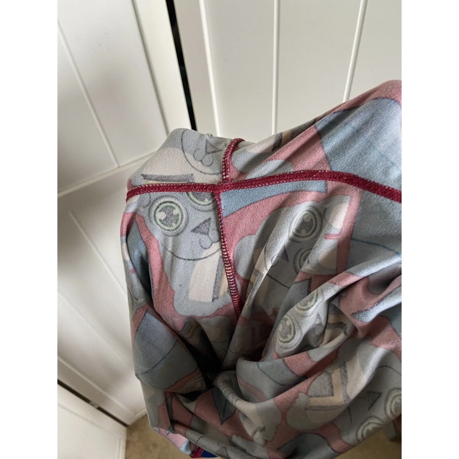 LuLaRoe‎ Womens Leggings Sz TC Burgundy Gray Bunny Rabbit Print Teal 12 14 16 18 - Image 6