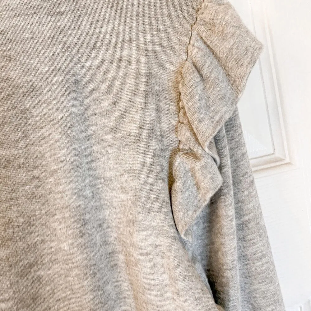 Gypsies & Moondust Gray and Blue Ruffle Sleeve Top, EUC, Size Small - Image 8