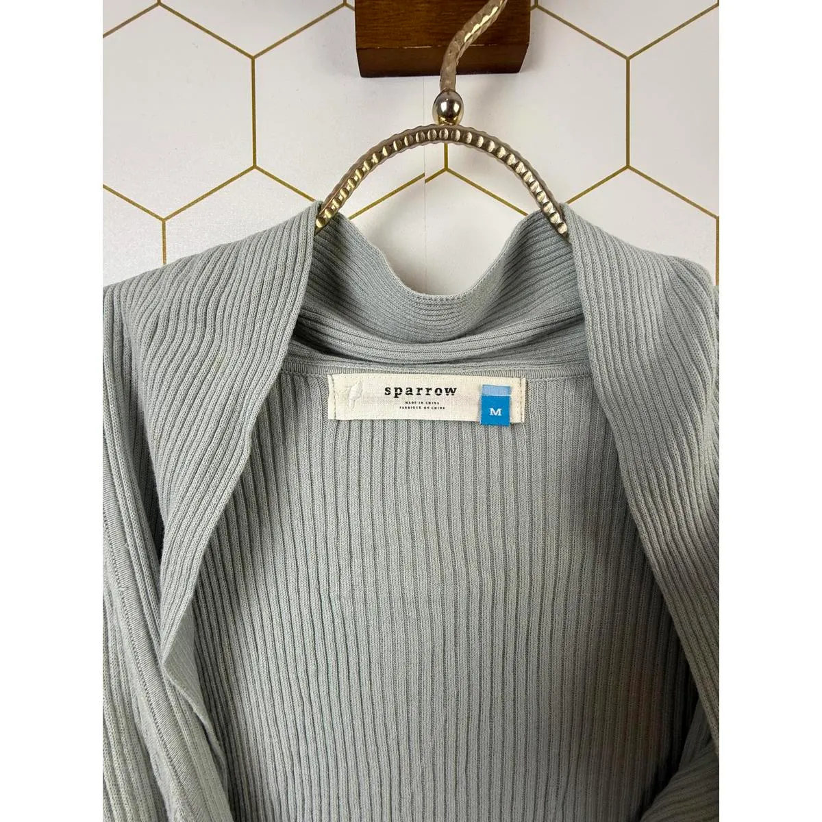 Sparrow from Anthropologie Seafoam Ribbed Wrap Cardigan Sweater - Image 4