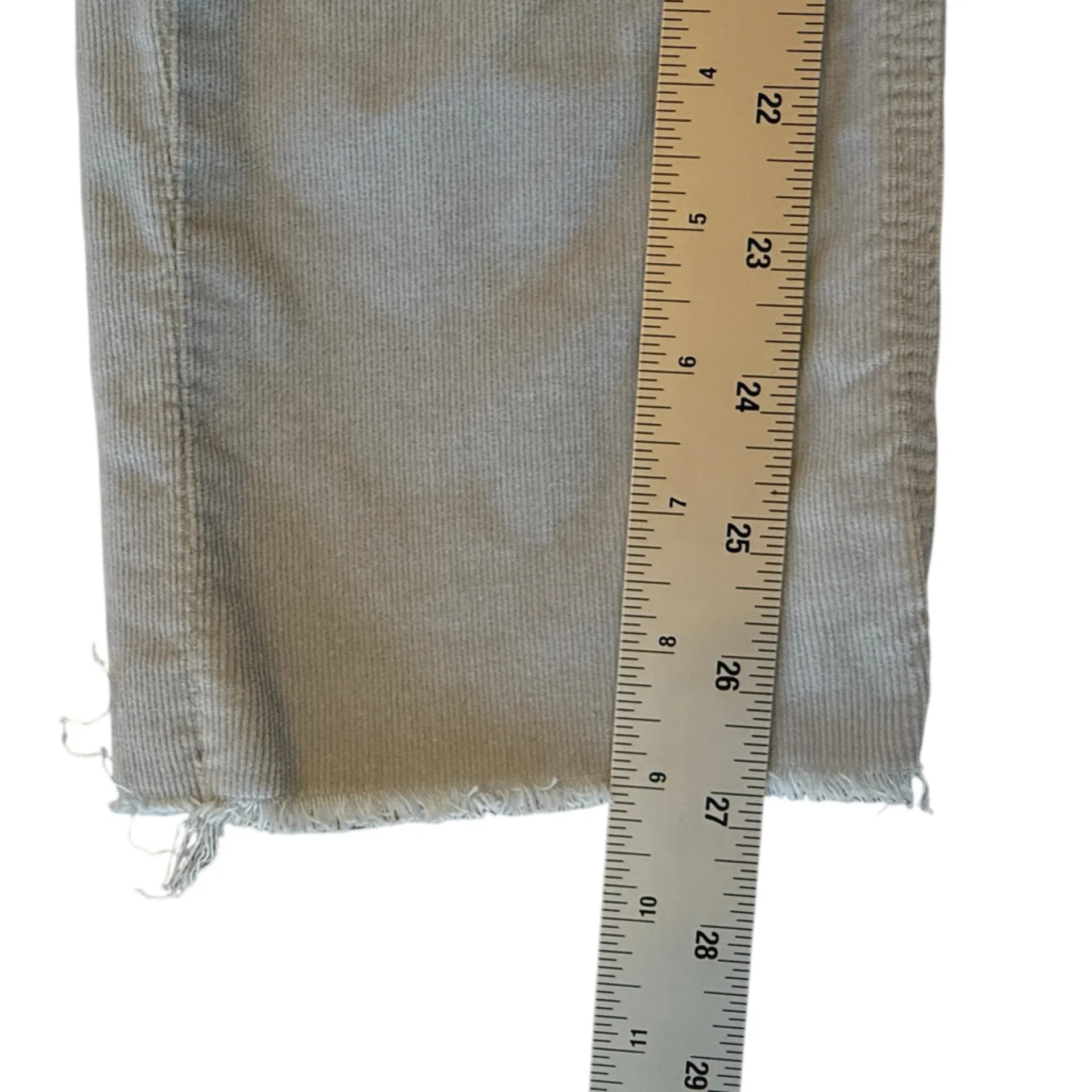 Mother Mid Rise Dazzler Ankle Fray Hopscotch Stone Blue Corduroy Women’s size 25 - Image 16