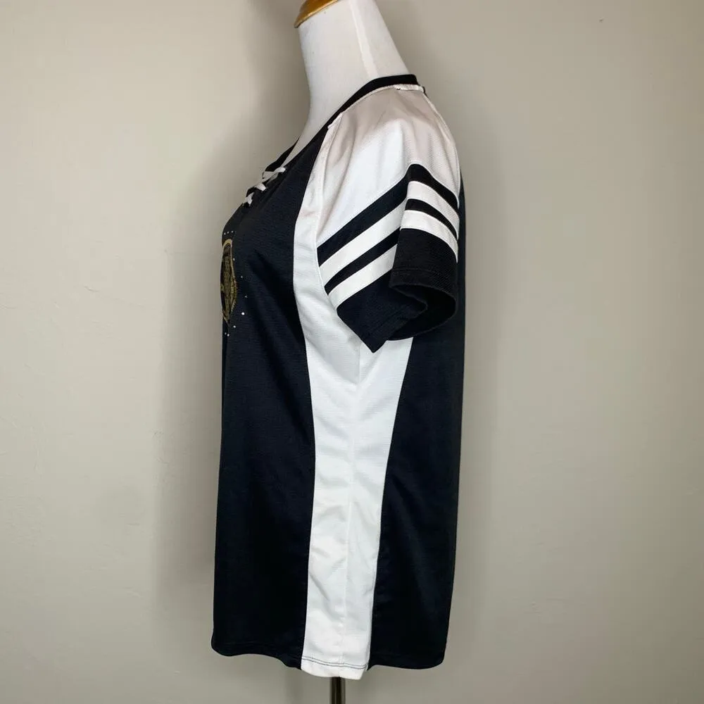 Missouri Tigers Jersey Style Top Black Gold White Sequin Mizzou Sz XL Size M - Image 3