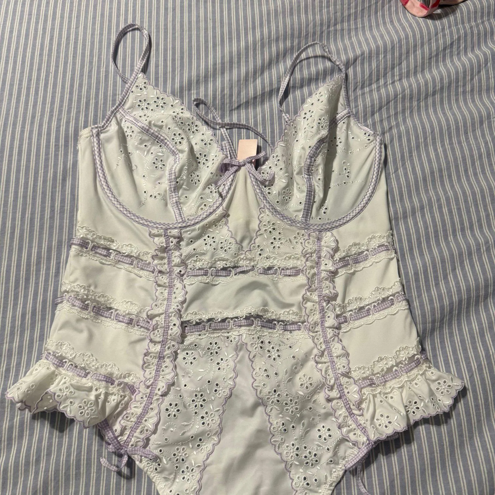 For Love and Lemons Swirl Eyelet Teddy Size undefined - Image 6