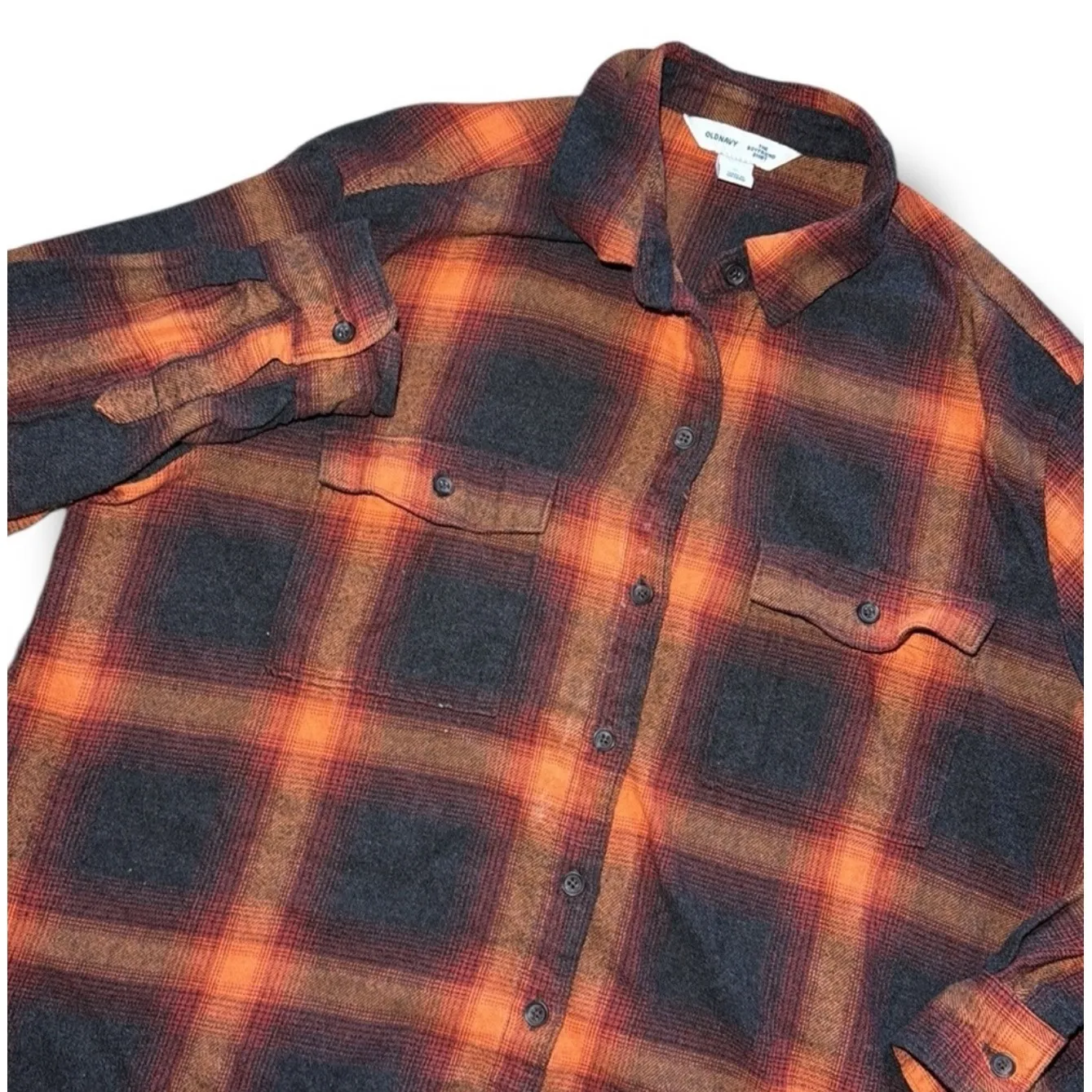 Taylor Swift Evermore Flannel Old Navy Size Large Orange Black - Image 3