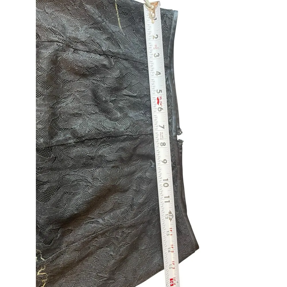 Adriana Papell Black Lace Floral Skirt Sheer Overlay Romantic Gothic Lined 10 - Image 10