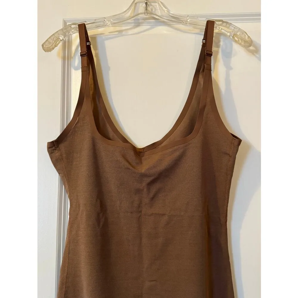 SKIMS  Sheer Sculpt Open Bust Bodysuit Jasper Brown X Large - Image 2