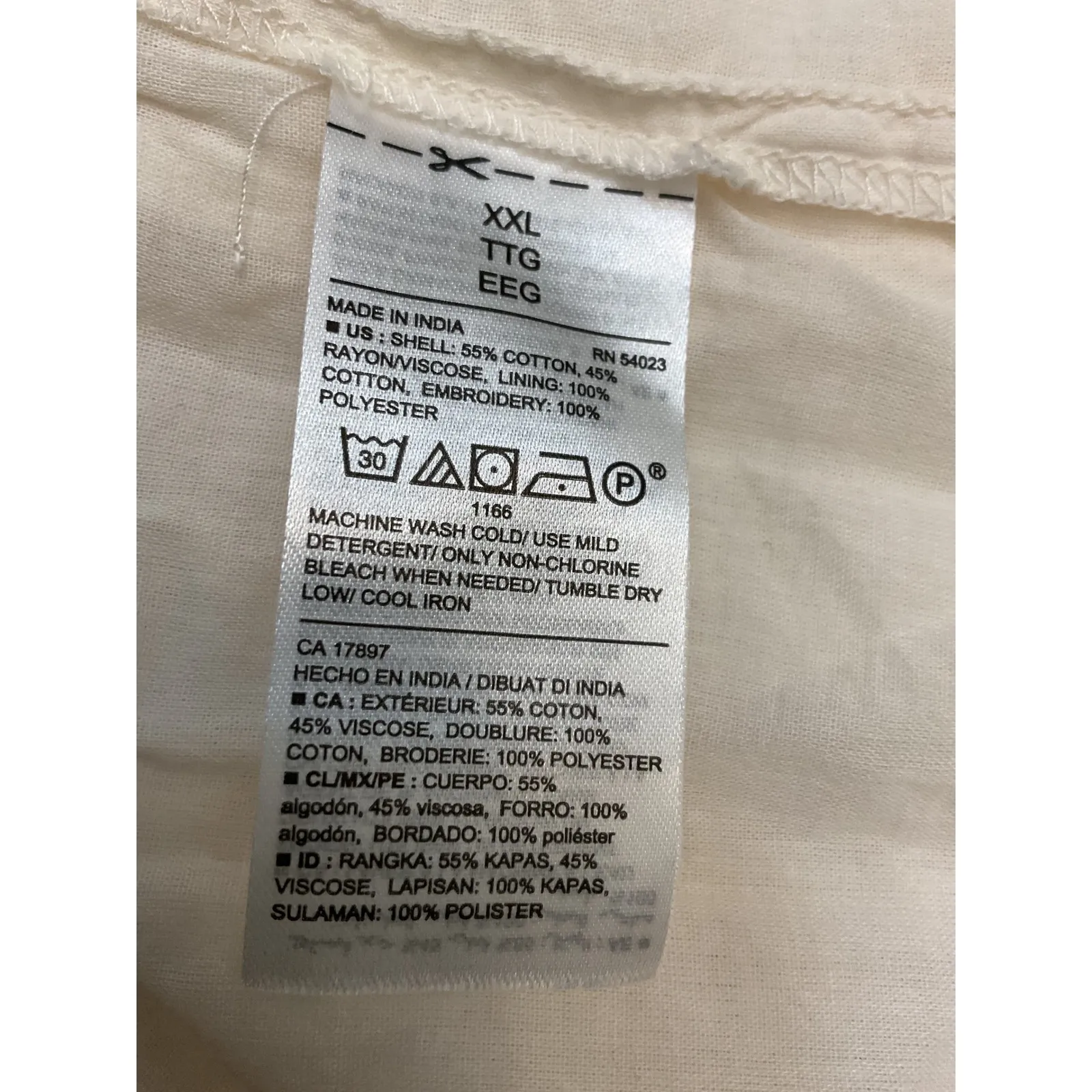 Old Navy Embroidered V Neck Long Sleeve Tunic Dress Women's XXL Beige Floral - Image 8