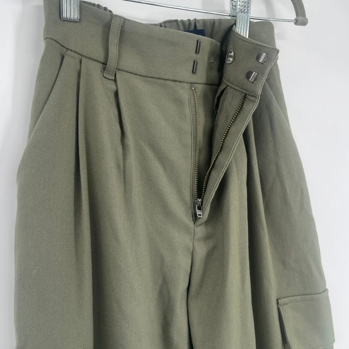 Hollister Ultra High Rise Wide Leg Cargo Womens Pants Sz XXS Long Y2K Utility - Image 4