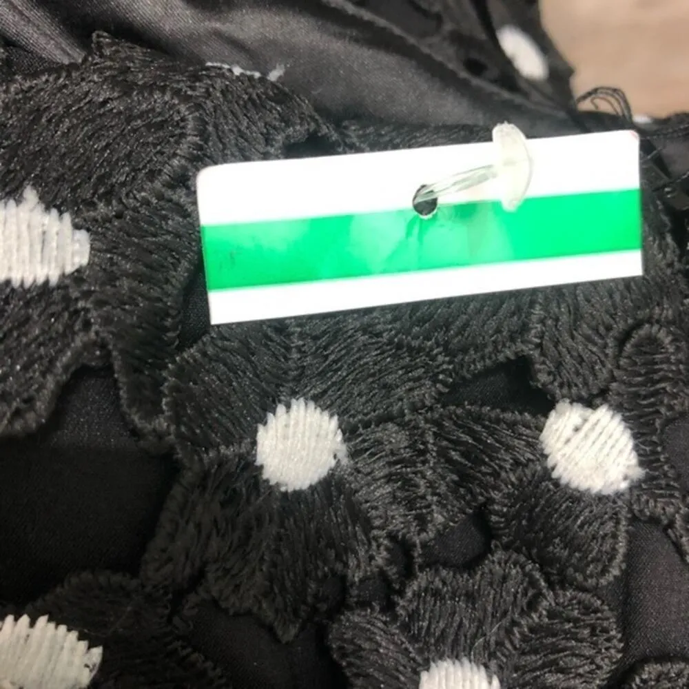 Bardot One Shoulder Puff Sleeve Lace Dress In Black and Ivory 8 NWT - Image 7