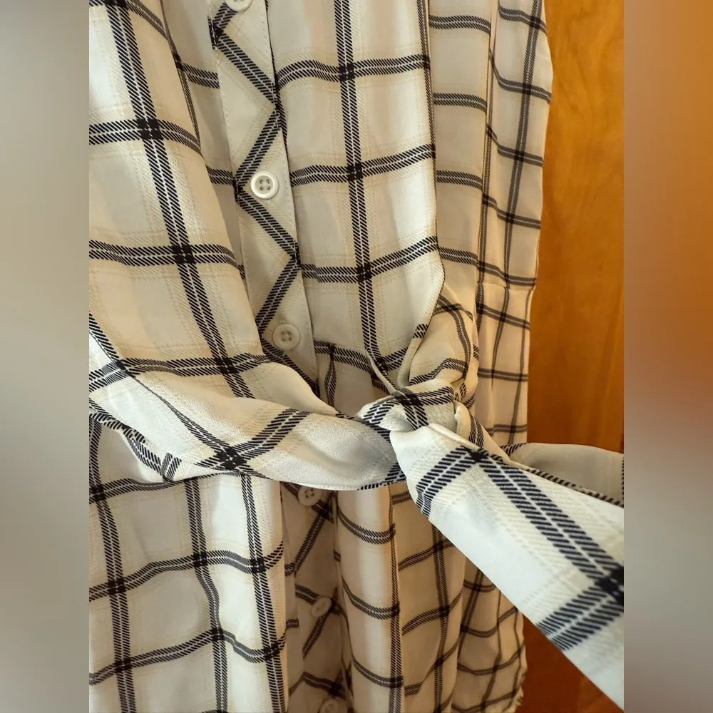 Torrid Peplum Georgette Button Up Sleeveless Top Tie-Front Blouse Striped NWT 5X - Image 10