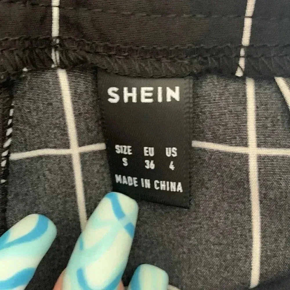 SHEIN Tie Waist Plaid Pants Size S - Image 8