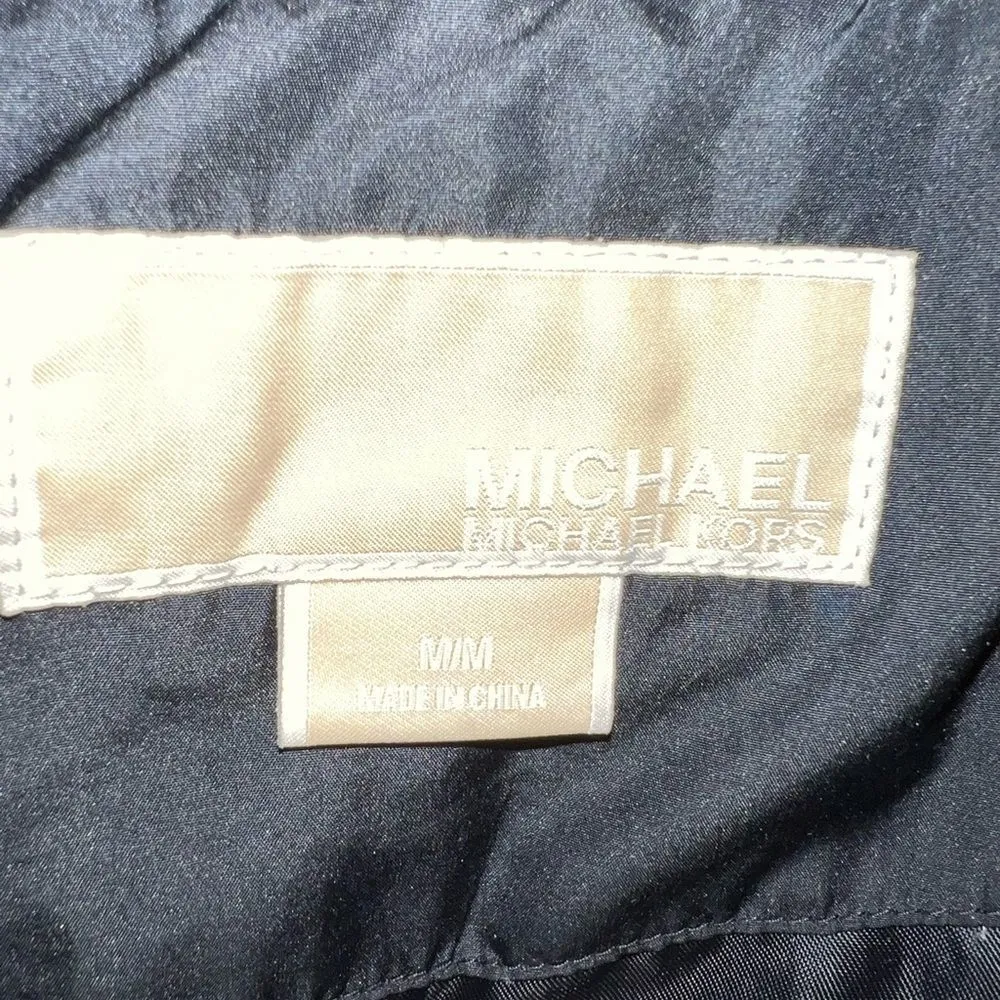 Michael Michael Kors black puffer coat! Silver front closure and zip up! Size M - Image 8