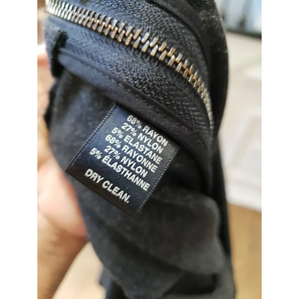 Saks Fifth Avenue Charcoal Gray Slim Pants Size 8 Rayon Blend Zip Detail - Image 7