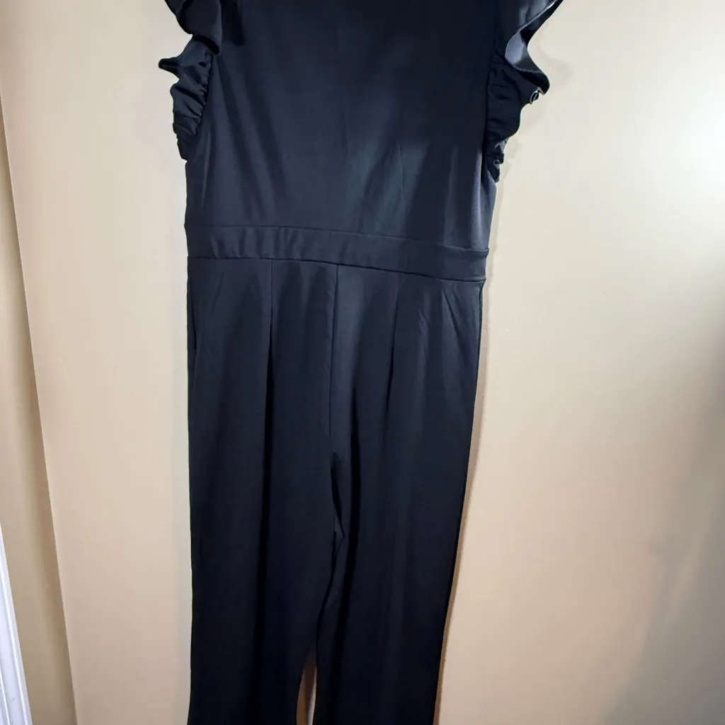 Elegant Black Ruffle Jumpsuit Size L - Image 3