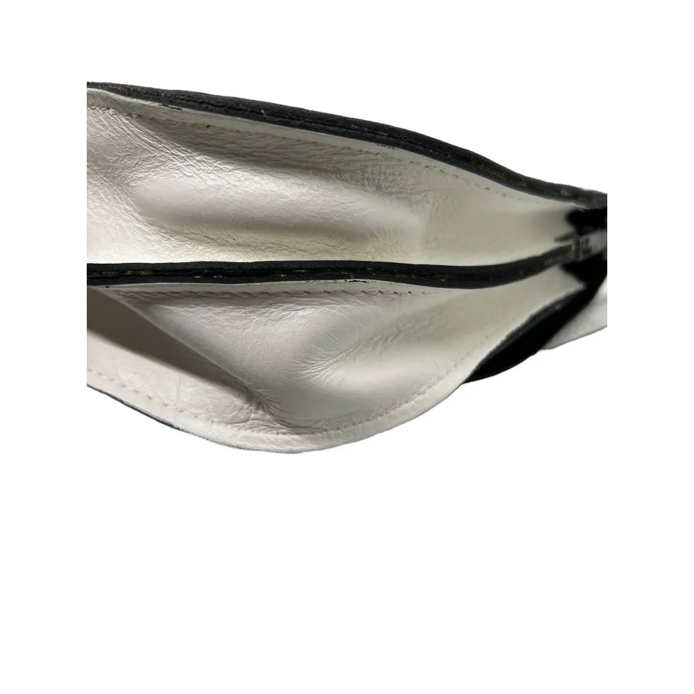 Patricia Nash Bettina Colorblock Saddle Crossbody Bag Purse Black White NWT - Image 7