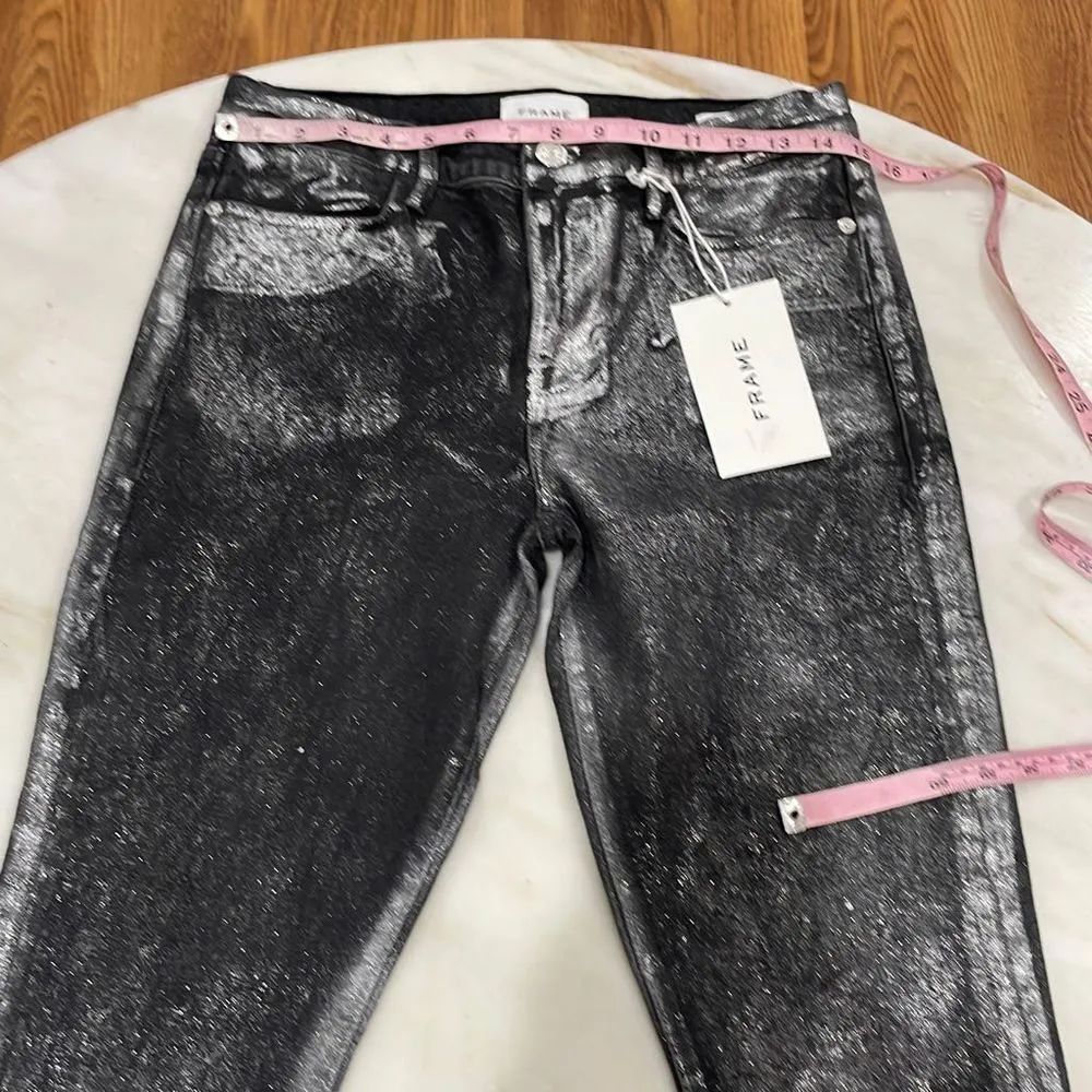frame denim FRAME | Le High Chrome Noir Skinny Crop Jeans size 29 - Image 7