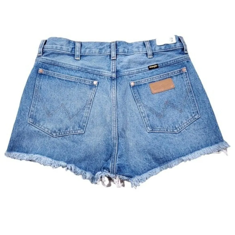 Festival Cut Off Denim Shorts High Rise Raw Hem Western Women's Size 28 - Image 2